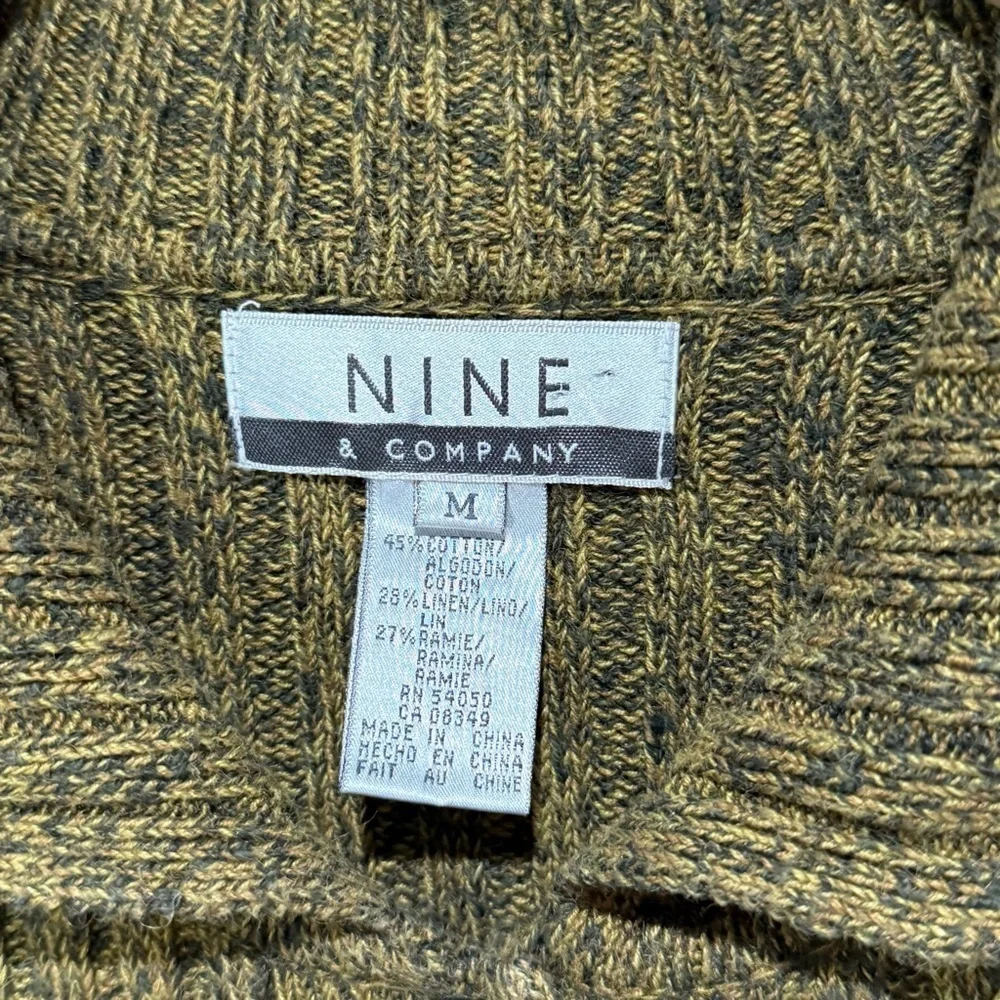 Vintage Nine & Co Ribbed Knit Cardigan Olive Green Marled, Whimsigoth Fairycore - Picture 7 of 9